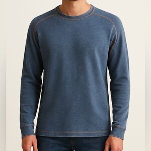 Agave Men's Crewneck Sweater Denim Blue Medium Jake Agave Supima Cotton